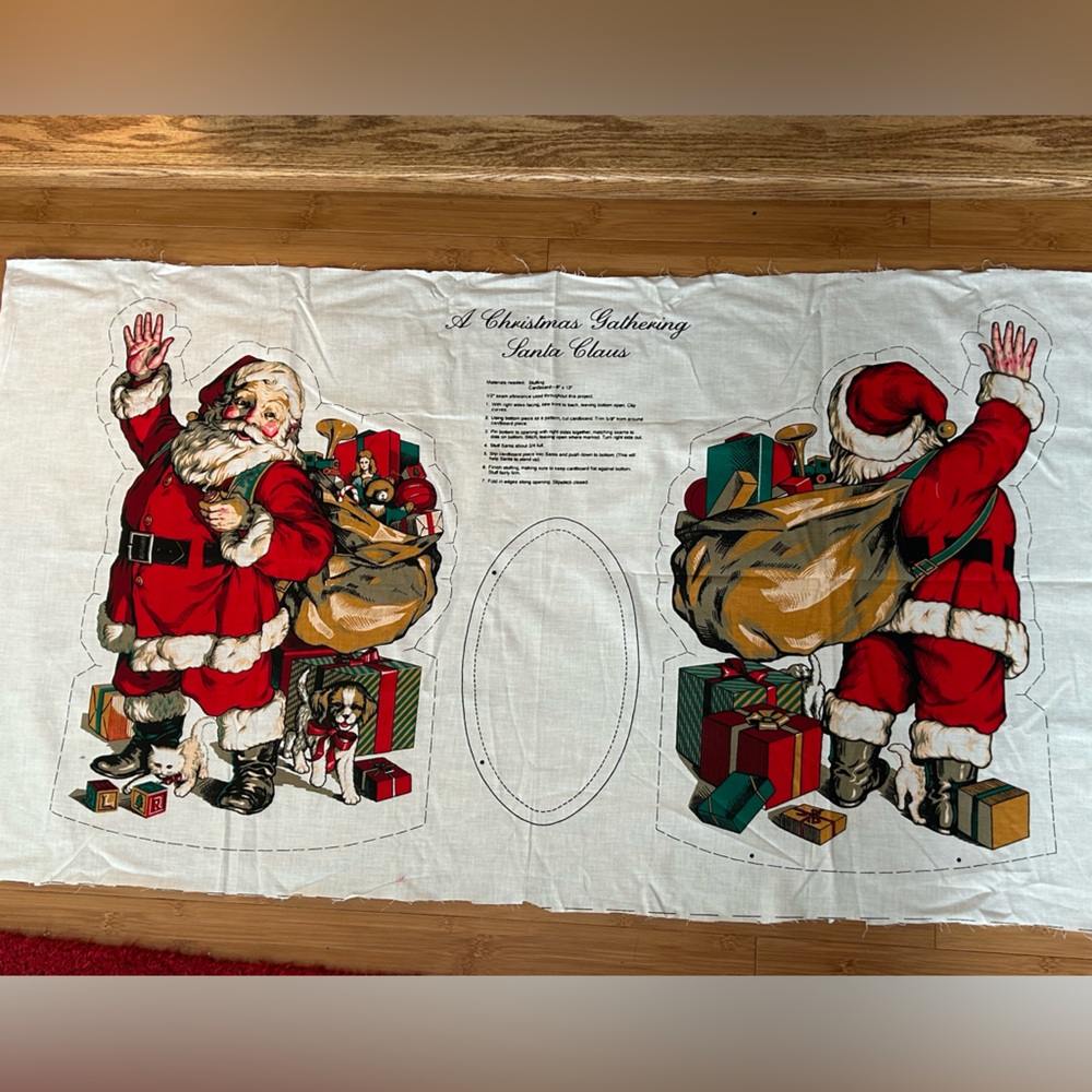 Vintage Santa fabric panel. New unused.